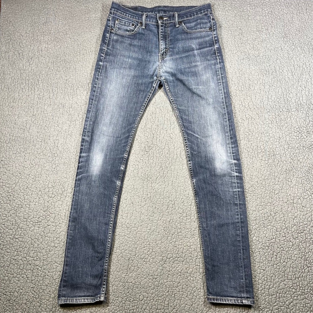 Levis‎ 510 Skinny Fit Jeans Mens W30 L34 (30x31) Dark Wash Blue Stretch Denim